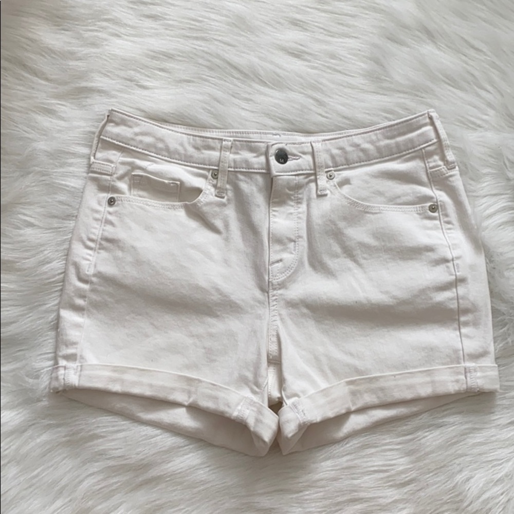 Mossimo High Rise White Jean Shorts